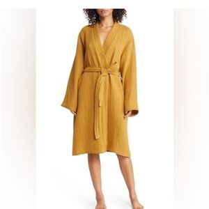PARACHUTE Cloud Cotton Robe In‎ Mustard Yellow Size Small